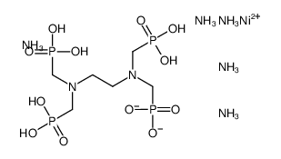 pentaammonium hydrogen [[[ethylenebis[nitrilobis(methylene)]]tetrakis[phosphonato]](8-)]nickelate(6-) Structure