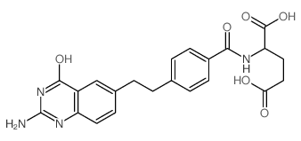 L-Glutamic acid,N-[4-[2-(2-amino-3,4-dihydro-4-oxo-6-quinazolinyl)ethyl]benzoyl]- structure