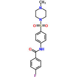 4-Fluoro-N-{4-[(4-methyl-1-piperazinyl)sulfonyl]phenyl}benzamide结构式