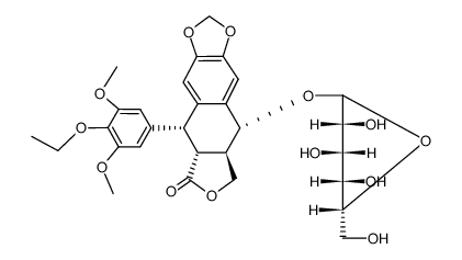 (5R,5aα)-5,8,8aβ,9-Tetrahydro-9β-(β-D-glucopyranosyloxy)-5β-(3,5-dimethoxy-4-ethoxyphenyl)furo[3',4':6,7]naphtho[2,3-d]-1,3-dioxol-6(5aH)-one结构式