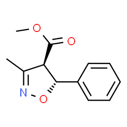 4-Isoxazolecarboxylicacid,4,5-dihydro-3-methyl-5-phenyl-,methylester,(4R,5R)-rel-(9CI)结构式