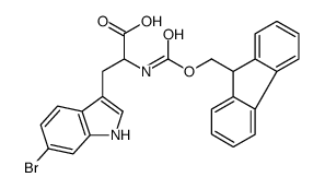 2-((((9H-芴-9-基)甲氧基)羰基)氨基)-3-(6-溴-1H-吲哚-3-基)丙酸结构式