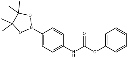 (4-(4,4,5,5-四甲基-1,3,2-二氧杂硼杂环戊烷-2-基)苯基)氨基甲酸苯酯结构式