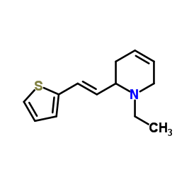 Pyridine, 1-ethyl-1,2,3,6-tetrahydro-2-[2-(2-thienyl)ethenyl]-, (E)- (9CI) picture