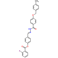 4-[(E)-({4-[(4-Methylbenzyl)oxy]benzoyl}hydrazono)methyl]phenyl 2-fluorobenzoate Structure