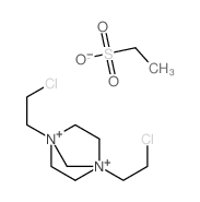 1,4-Diazoniabicyclo[2.2.1]heptane, 1,4-bis(2-chloroethyl)-, diethanesulfonate structure