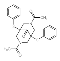 3,7-Diazabicyclo[3.3.1]nonan-9-one,3,7-diacetyl-1,5-bis(phenylthio)-结构式