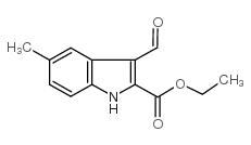 3-甲酰基-5-甲基-1H-吲哚-2-羧酸乙酯结构式