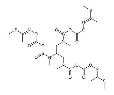 methyl (1Z)-N-[2,3-bis[methyl-[(Z)-1-methylsulfanylethylideneamino]oxycarbonyloxysulfinylamino]propyl-methylsulfinamoyl]oxycarbonyloxyethanimidothioate Structure