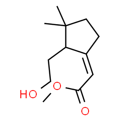 Acetic acid, [2-(2-hydroxyethyl)-3,3-dimethylcyclopentylidene]-, methyl ester (9CI) Structure