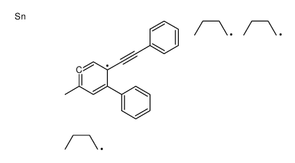 tributyl-[2-methyl-4-phenyl-5-(2-phenylethynyl)phenyl]stannane Structure