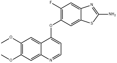2-Benzothiazolamine, 6-[(6,7-dimethoxy-4-quinolinyl)oxy]-5-fluoro- Structure