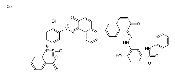 cobalt,hydron,4-hydroxy-3-[2-(2-oxonaphthalen-1-ylidene)hydrazinyl]-N-phenylbenzenesulfonamide,2-[[4-hydroxy-3-[(2Z)-2-(2-oxonaphthalen-1-ylidene)hydrazinyl]phenyl]sulfonylamino]benzoic acid Structure