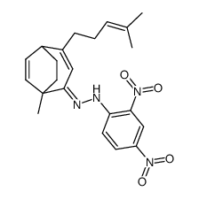 2,4-Dinitrophenyl hydrazone of 1-methyl-4-(4-methyl-3-pentenyl)bicyclo<3.2.2>nona-3,6-dien-2-one Structure