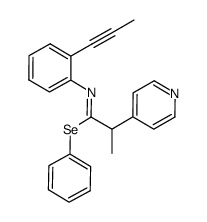 (Z)-phenyl N-[2-(prop-1-ynyl)phenyl]-2-(pyridin-4-yl)propaneselenoimidate结构式