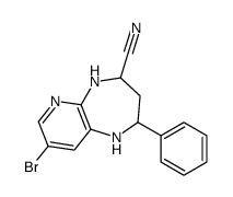 8-bromo-2-phenyl-2,3,4,5-tetrahydro-1H-pyrido[2,3-b][1,4]diazepine-4-carbonitrile Structure