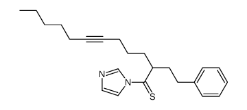 1-imidazol-1-yl-2-(2-phenylethyl)dodec-6-yne-1-thione Structure