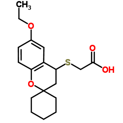 [(6-Ethoxy-3,4-dihydrospiro[chromene-2,1'-cyclohexan]-4-yl)thio]acetic acid Structure