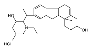 1-ethyl-2-[1-(3-hydroxy-10,11b-dimethyl-1,2,3,4,6,6a,11,11a-octahydrobenzo[a]fluoren-9-yl)ethyl]-5-methylpiperidin-3-ol,hydrochloride结构式