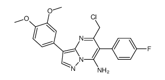 5-chloromethyl-3-(3,4-dimethoxy-phenyl)-6-(4-fluoro-phenyl)-pyrazolo[1,5-a]pyrimidin-7-ylamine结构式