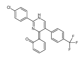 6-[2-(4-chlorophenyl)-5-[4-(trifluoromethyl)phenyl]-1H-pyrimidin-6-ylidene]cyclohexa-2,4-dien-1-one Structure