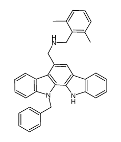 12-benzyl-5-[N-(2,6-dimethylbenzyl)aminomethyl]-11,12-dihydroindolo[2,3-a]carbazole Structure