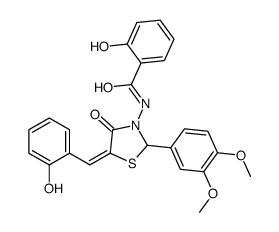 N-[(5Z)-2-(3,4-dimethoxyphenyl)-5-[(2-hydroxyphenyl)methylidene]-4-oxo-1,3-thiazolidin-3-yl]-2-hydroxybenzamide Structure