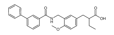 2-(4-methoxy-3-((3-phenylbenzamido)methyl)benzyl)butanoic acid结构式