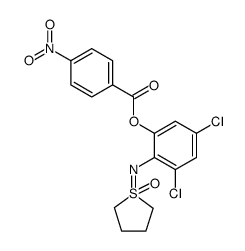4-Nitro-benzoic acid 3,5-dichloro-2-(1-oxo-tetrahydro-1λ6-thiophen-1-ylideneamino)-phenyl ester Structure