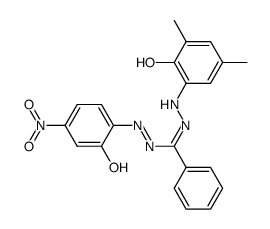 N-<2-Hydroxy-4-nitro-phenyl>-N'-<2-hydroxy-3,5-dimethyl-phenyl>-C-phenyl-formazan结构式