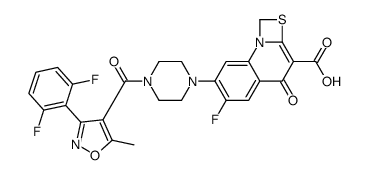 7-(4-{[3-(2,6-Difluorophenyl)-5-methyl-1,2-oxazol-4-yl]carbonyl}- 1-piperazinyl)-6-fluoro-4-oxo-4H-[1,3]thiazeto[3,2-a]quinoline-3- carboxylic acid Structure