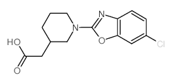 [1-(6-chloro-1,3-benzoxazol-2-yl)piperidin-3-yl]acetic acid Structure