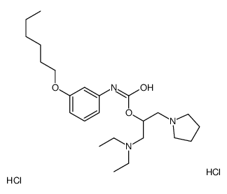 diethyl-[2-[(3-hexoxyphenyl)carbamoyloxy]-3-pyrrolidin-1-ium-1-ylpropyl]azanium,dichloride结构式