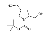 2,4-双(羟基甲基)吡咯烷-1-羧酸叔丁酯结构式