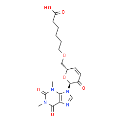 7-(6-O-(5-carboxypentyl)-3,4-dideoxyhex-3-enopyranosyl-2-ulose)theophylline picture