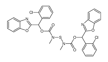[1,3-benzoxazol-2-yl-(2-chlorophenyl)methyl] N-[[1,3-benzoxazol-2-yl-(2-chlorophenyl)methoxy]carbonyl-methylamino]sulfanyl-N-methylcarbamate Structure