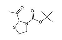 tert-butyl 2-acetylthiazolidine-3-carboxylate Structure