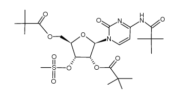 3'-O-mesyl-N4,O2',O5'-tripivaloylcytidine Structure