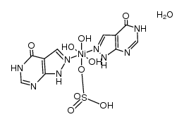 bis(pyrazolo{3,4-d}pyrimidin-6-one)triaqua(sulfato)nickel(II) hydrate结构式