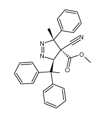 cis-4-cyano-4-(methoxycarbonyl)-3-methyl-3-phenyl-5-(1,1-diphenylethyl)-1-pyrazoline结构式