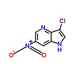 3-Chloro-6-nitro-1H-pyrrolo[3,2-b]pyridine结构式