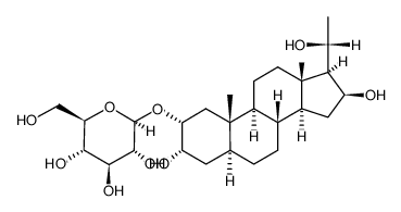 (20R)-5α-pregnane-2α,3α,16β,20-tetrol 2-O-β-D-glucopyranoside结构式