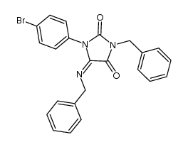 3-benzyl-5-(benzylimino)-1-(4-bromophenyl)imidazolidine-2,4-dione Structure