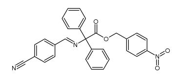 4-nitrobenzyl 2-(4-cyanobenzylideneamino)-2,2-diphenylacetate结构式
