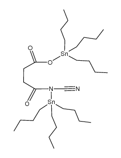 tributylstannyl 4-oxo-4-(N-(tributylstannyl)cyanamido)butanoate结构式