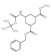 1-Benzyl 3-Methyl 5-(N-BOC-amino)piperidin-1,3-dicarboxylate结构式