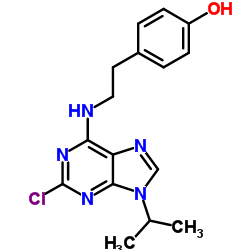 4-(2-((2-chloro-9-isopropyl-9H-purin-6-yl)amino)ethyl)phenol结构式