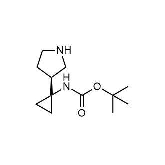 (S)-(1-(吡咯烷-3-基)环丙基)氨基甲酸叔丁酯结构式