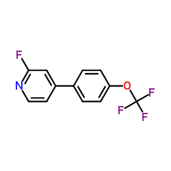 2-Fluoro-4-(4-(trifluoromethoxy)phenyl)pyridine structure