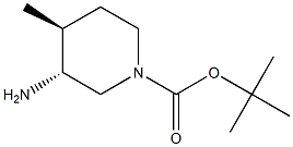 (3r,4s)-rel-1-哌啶羧酸,3-氨基-4-甲基-,1,1-二甲基乙酯结构式